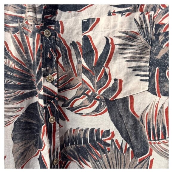 Jacks sportswear Linen blend 3d style tropical print shirt size medium - Picture 4 of 4